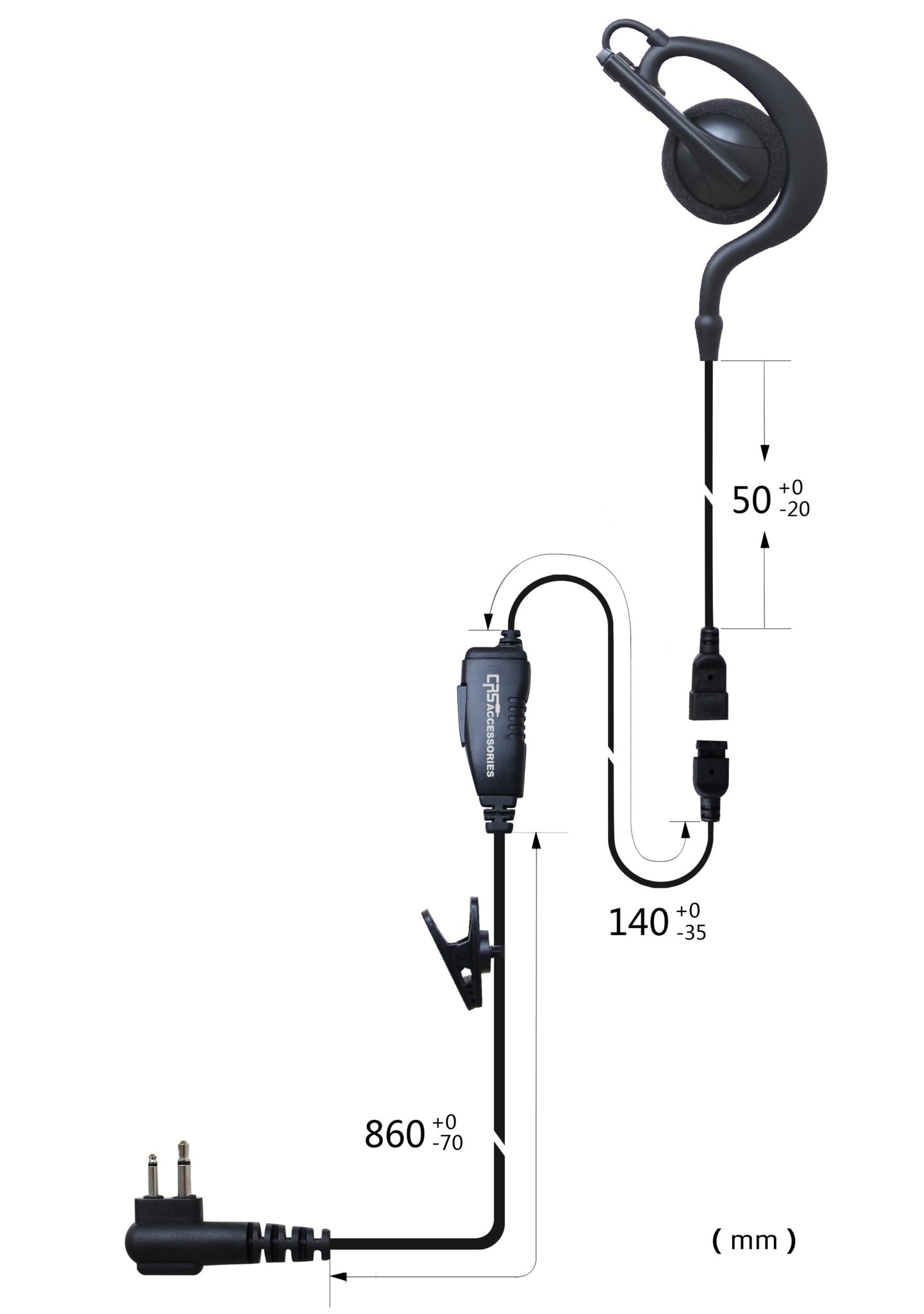 (CRS-1WEHL) 1 Wire Large Earhook Earpiece