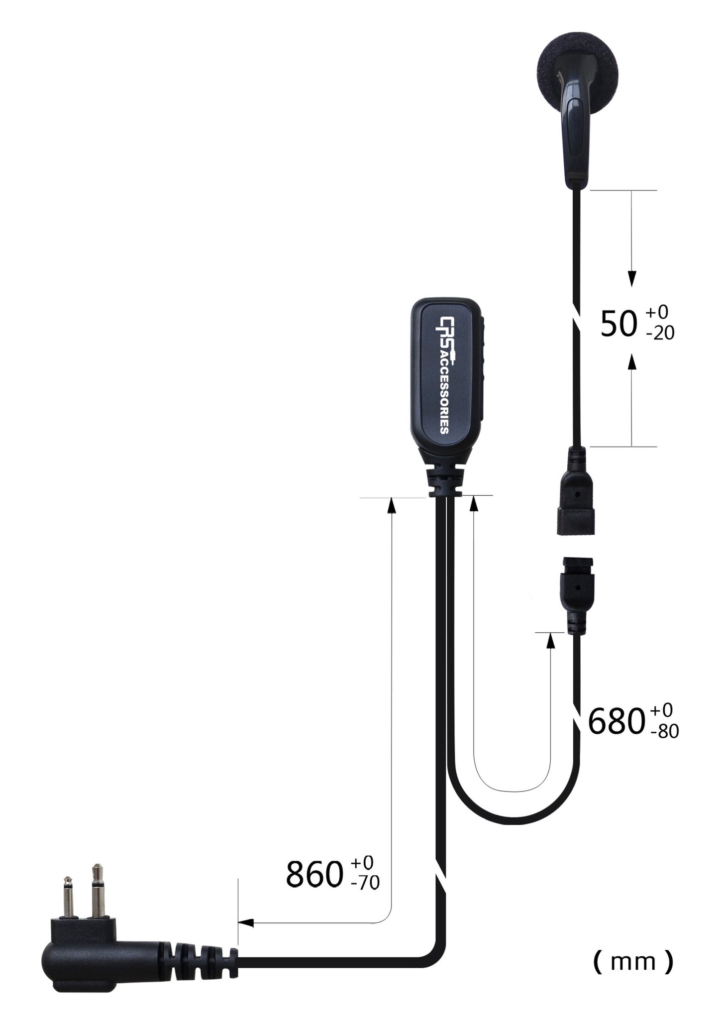 (CRS-2WEB) 2 Wire Earbud Earpiece