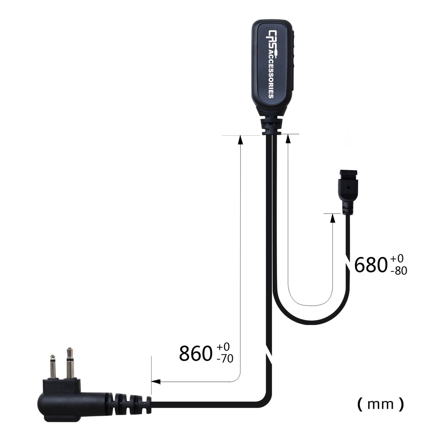 (CRS-2WH) 2 Wire Inline PTT/Microphone Harness Kit