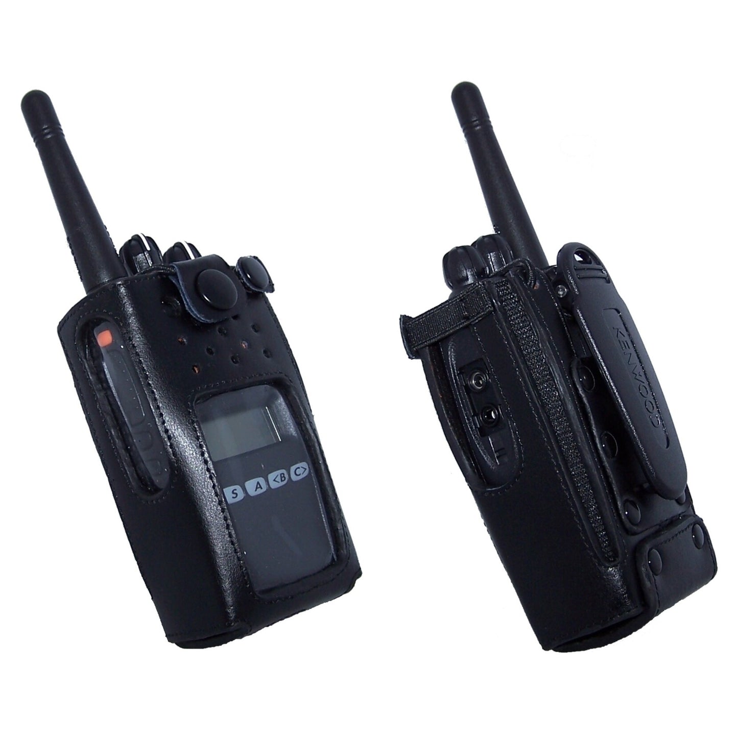 (CRS-HDLC-10) Kenwood/Icom/Vertex Heavy Duty Leather Case – Uses Radio Belt Clip