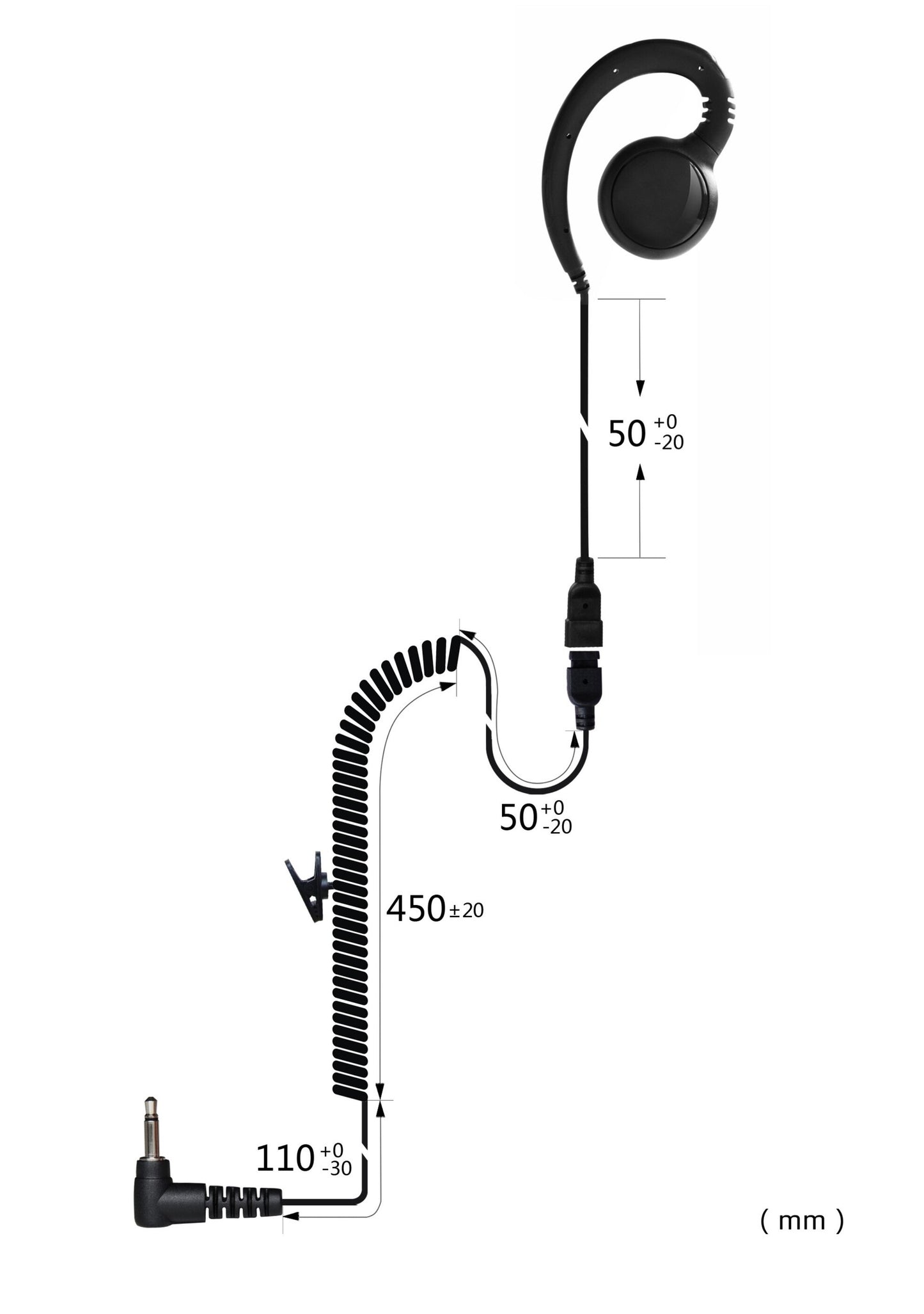 (CRS-LOGH) Listen Only G-Hook Earpiece w/ Cable