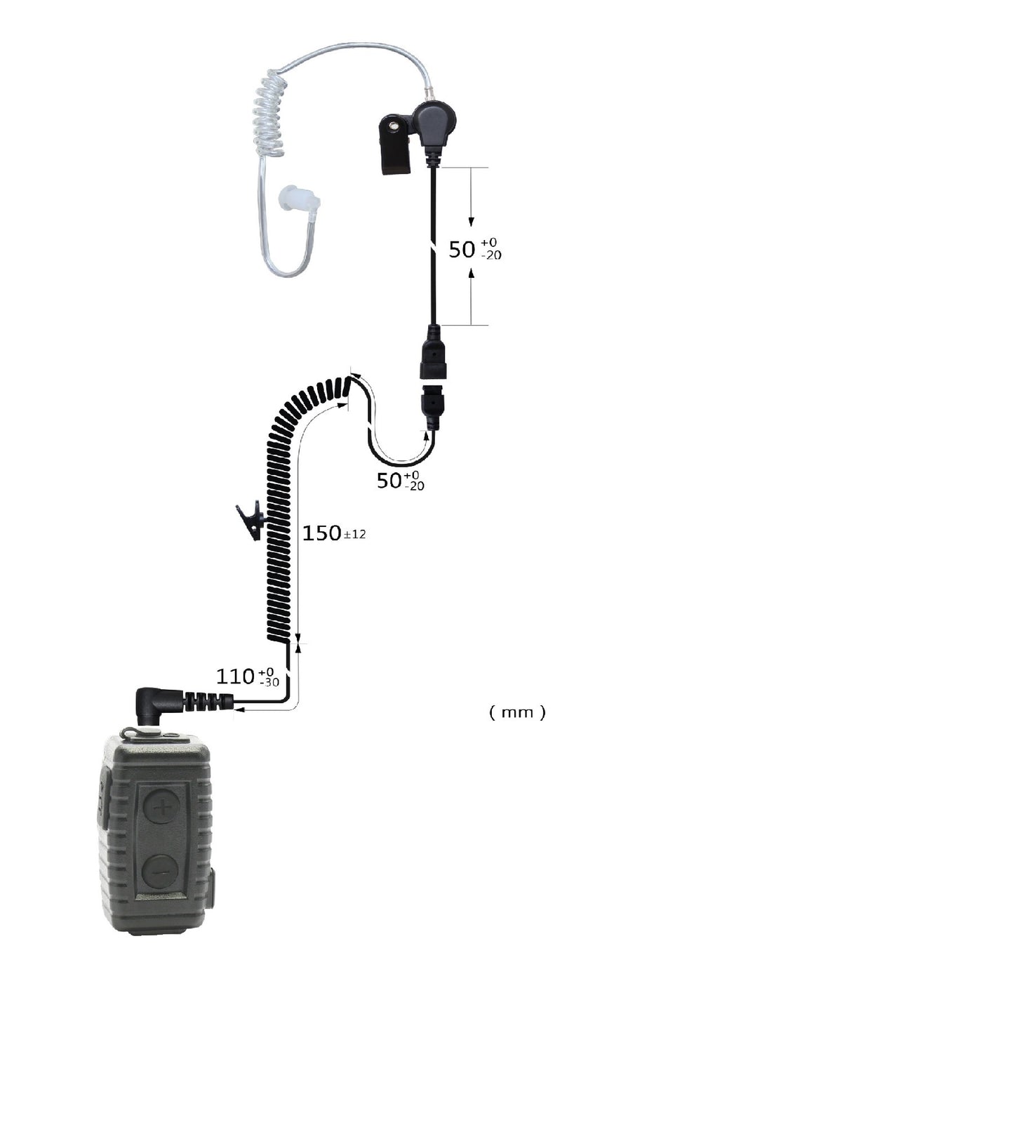 (CRS-BT2) Bluetooth Dongle, Wireless Lapel PTT/MIC and Listen Only Earpiece