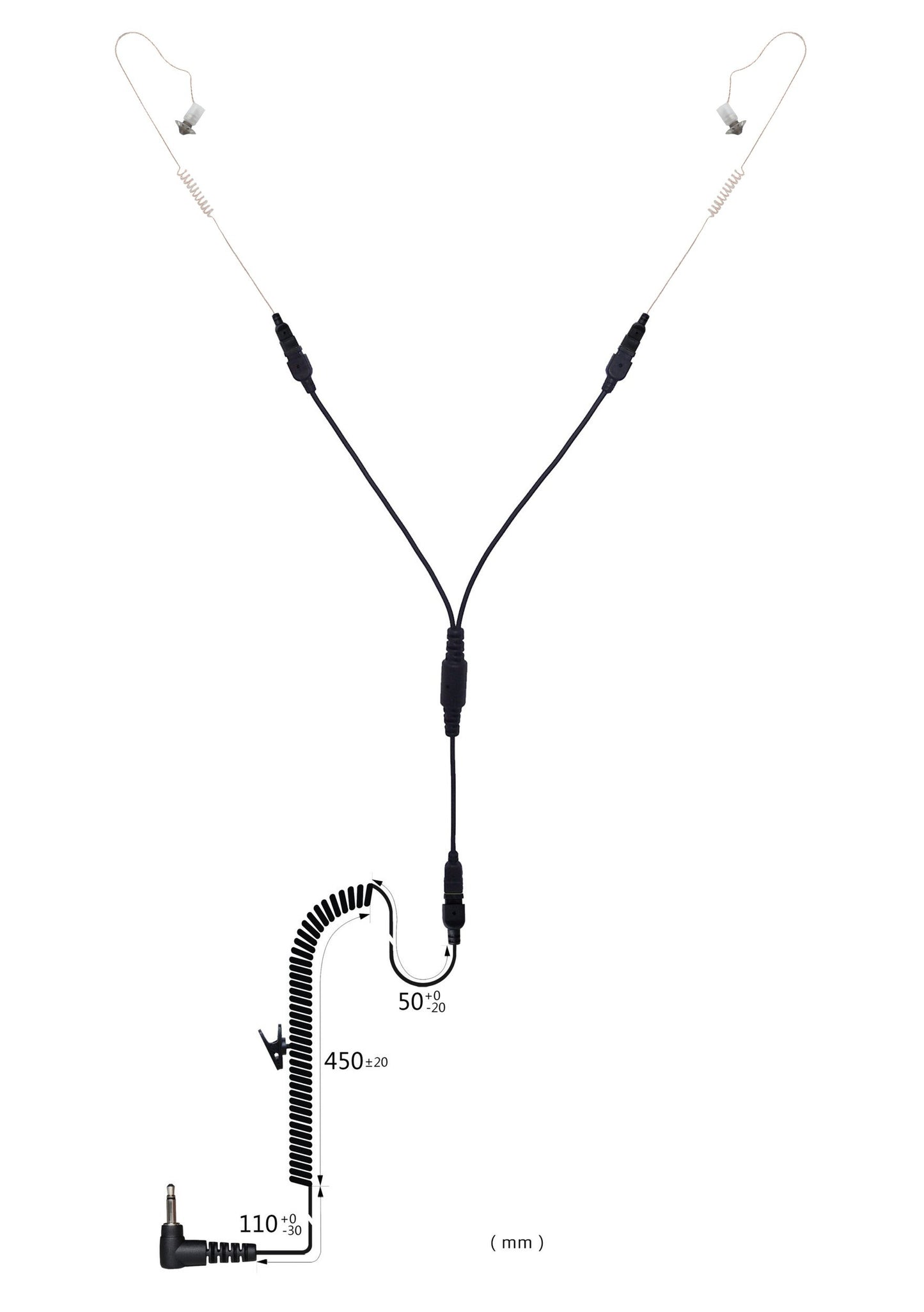 (CRS-LOEEPEYS) Listen Only Y Splitter Dual Extreme Earpiece w/ Cable