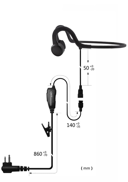 (CRS-1WLWTH) 1 Wire Lightweight Temple Headset