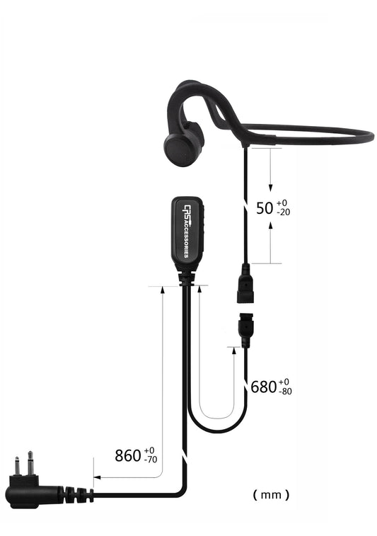 (CRS-2WLWTH) 2 Wire Lightweight Temple Headset