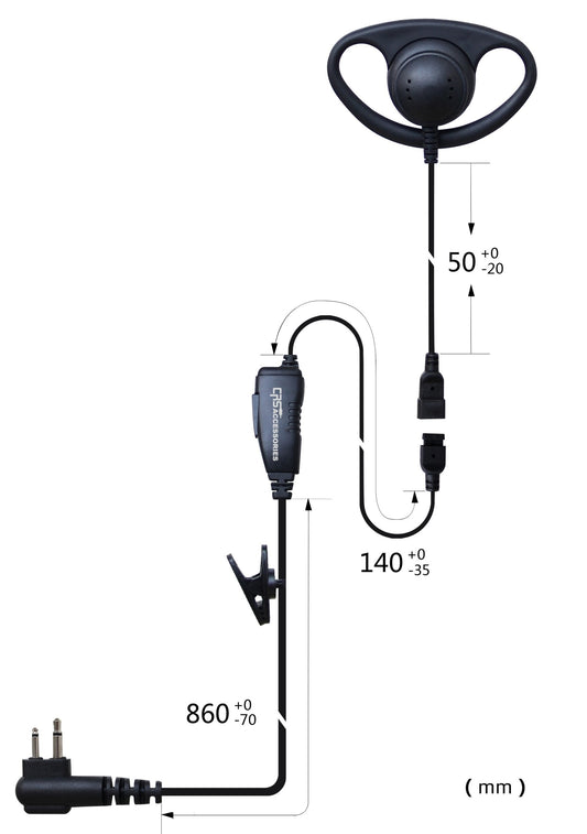 (CRS-1WDH) 1 Wire D-Hook Earpiece