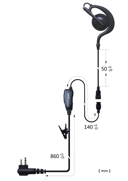 (CRS-1WEHL) 1 Wire Large Earhook Earpiece
