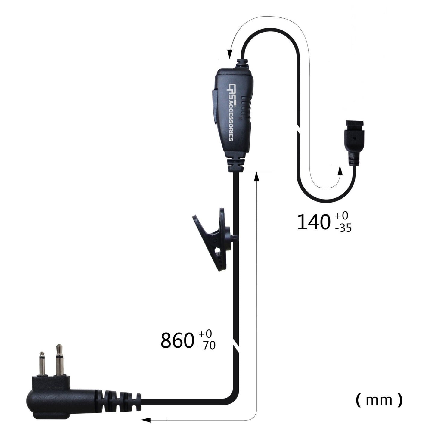 (CRS-1WH) 1 Wire Inline PTT/Microphone Harness Kit