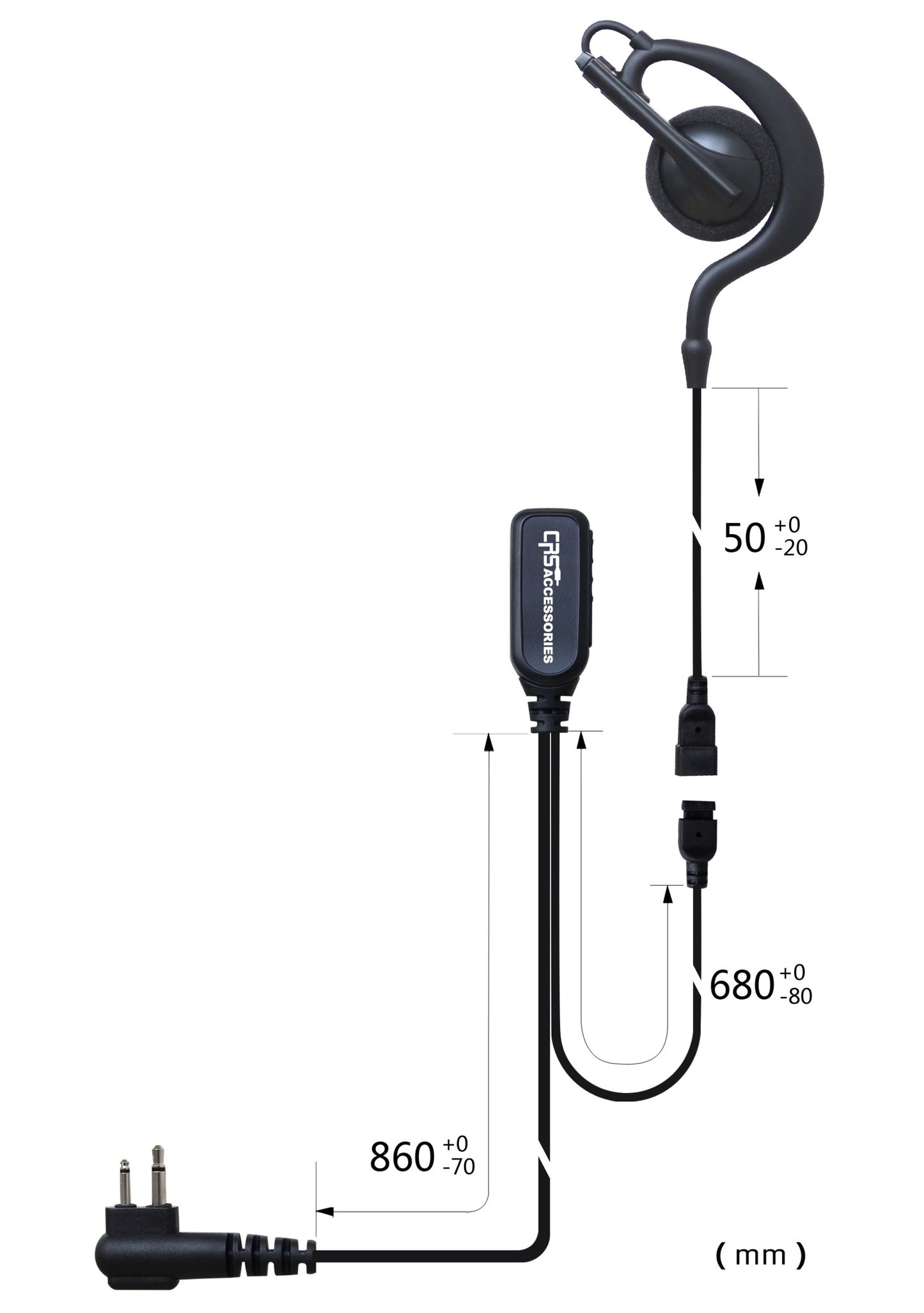 (CRS-2WEHL) 2 Wire Earhook Large Earpiece