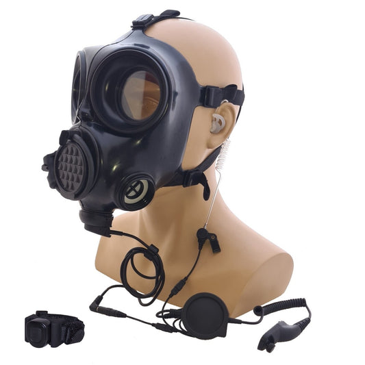 (CRS-2WLATWPTRMI) 2 Wire Wireless PTT Tactical Response Radio Communications Harness for MIRA Gas Mask