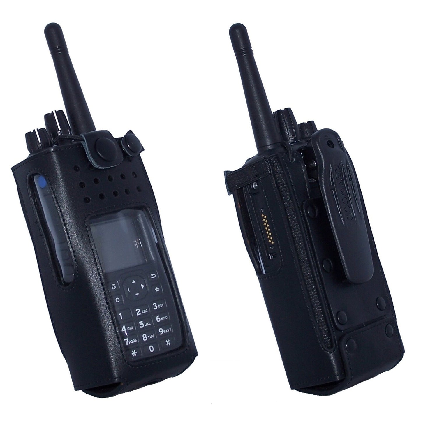 (CRS-HDLC-12) Kenwood NX-5000/Vertex/Icom Heavy Duty Leather Cases – Uses Radio Belt Clip