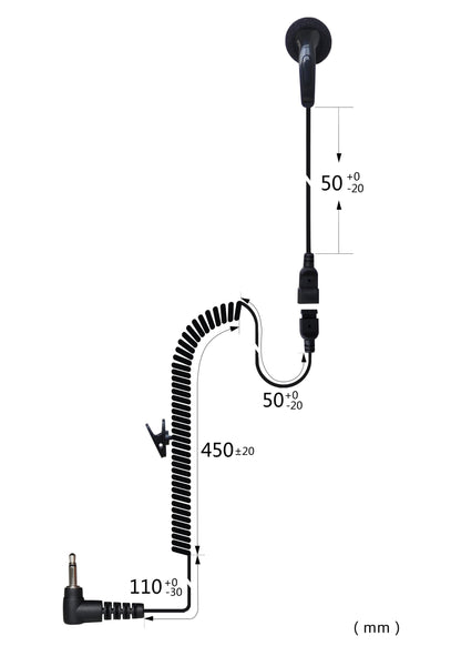 (CRS-LOEB) Listen Only Earbud Earpiece w/ Cable