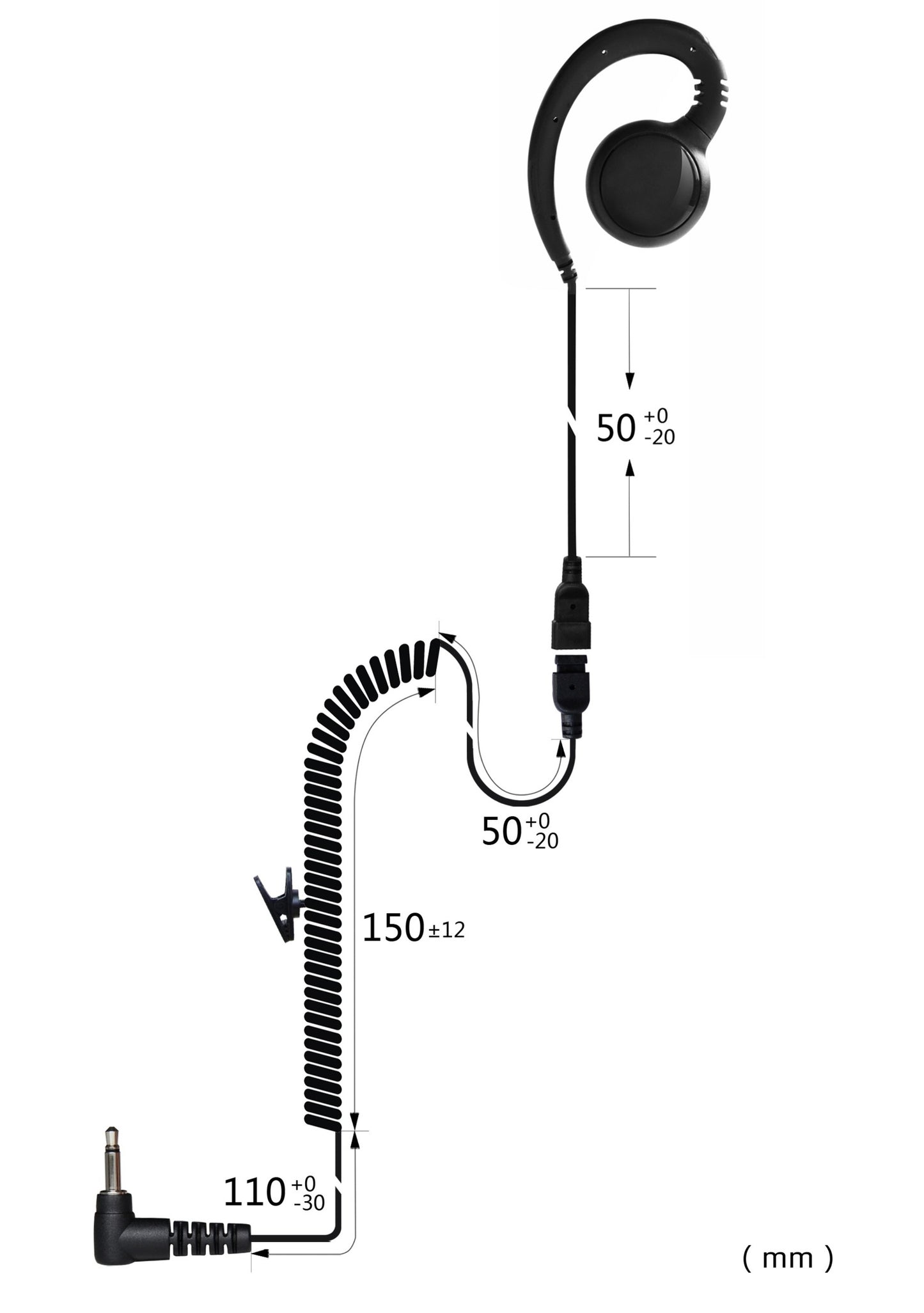 (CRS-LOGH) Listen Only G-Hook Earpiece w/ Cable