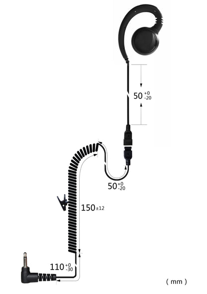 (CRS-LOGH) Listen Only G-Hook Earpiece w/ Cable