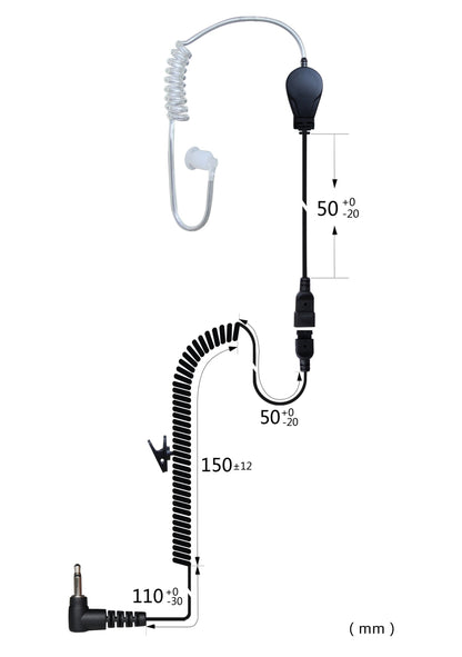 (CRS-LOLATM) Listen Only Moulded Acoustic Airtube Earpiece w/ Cable