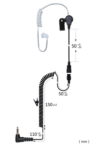 (CRS-LOLAT) Listen Only Acoustic Airtube Earpiece w/ Cable