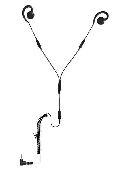(CRS-LOGHEYS) Listen Only Y Splitter G-Hook Earpiece w/ Cable