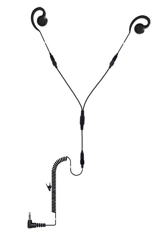 (CRS-LOGHEYS) Listen Only Y Splitter G-Hook Earpiece w/ Cable