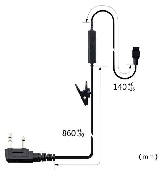 (CRS-1WHD) 1 Wire Discrete Inline PTT/Microphone Harness Kit
