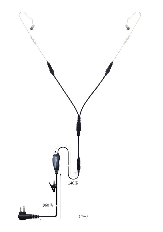 (CRS-1WEEPEYS) 1 Wire Y Splitter Dual Extreme Earpiece