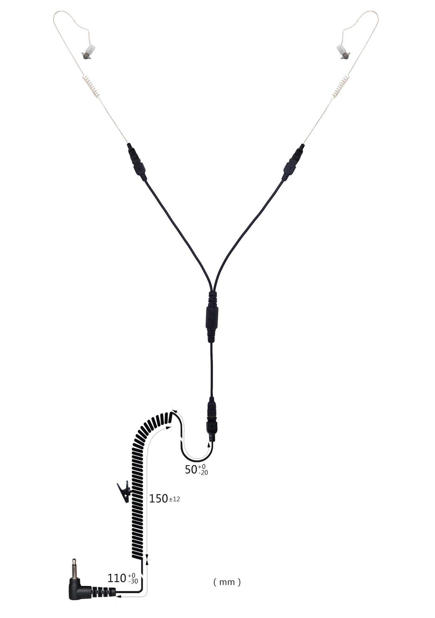 (CRS-LOEEPEYS) Listen Only Y Splitter Dual Extreme Earpiece w/ Cable