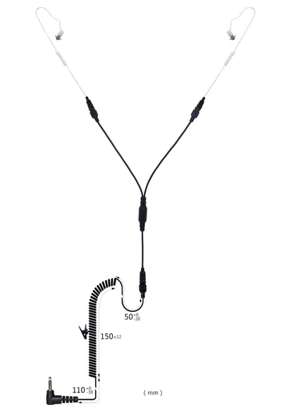 (CRS-LOEEPEYS) Listen Only Y Splitter Dual Extreme Earpiece w/ Cable